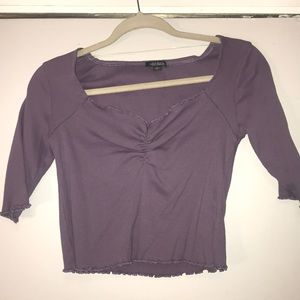 Purple ruffle crop top